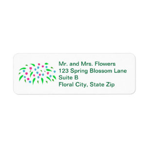 Spray of Colourful Flowers Return Address Labels