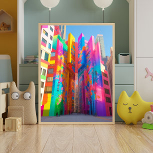 Spray of Creativity: Colourful Graffiti Kids Room Poster