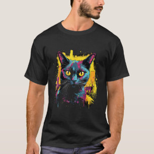 Spray of Feline Coolness Cat Drawing Street Art T-Shirt