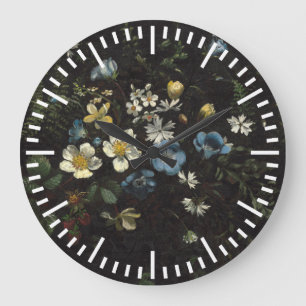 Spray of Flowers and Ferns by Titian Ramsay Peale Large Clock