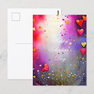 Spray of hearts valentine postcard