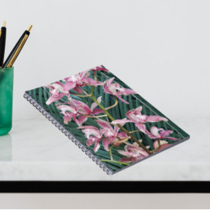 Spray of Pink Cymbidium Orchids Floral Notebook