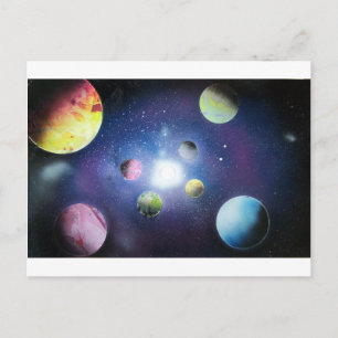 Spray Paint Art Space galaxy Painting Postcard