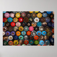 Spray paint cans, graffiti,