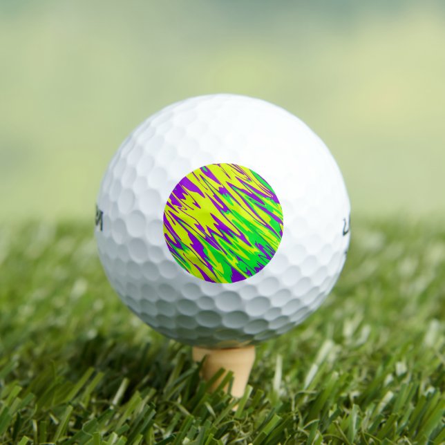 Spray Paint Mardi Gras Golf Balls (Insitu Tee)