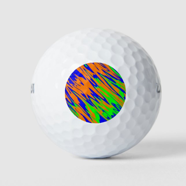 Spray Paint Orange Blue Lime Golf Balls (Front)