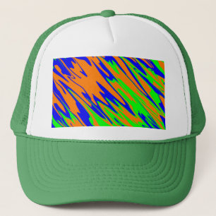 Spray Paint Orange Blue Lime Trucker Hat