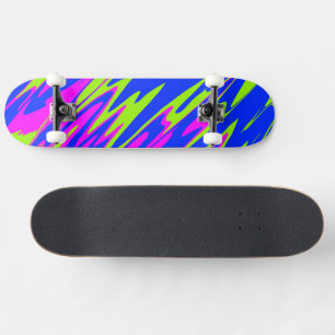 Spray Paint Pink Lime Blue Skateboard