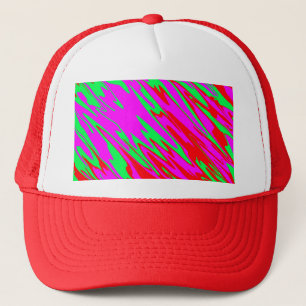 Spray Paint Red Pink Green Trucker Hat