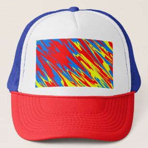 Spray Paint Red Yellow Blue Trucker Hat