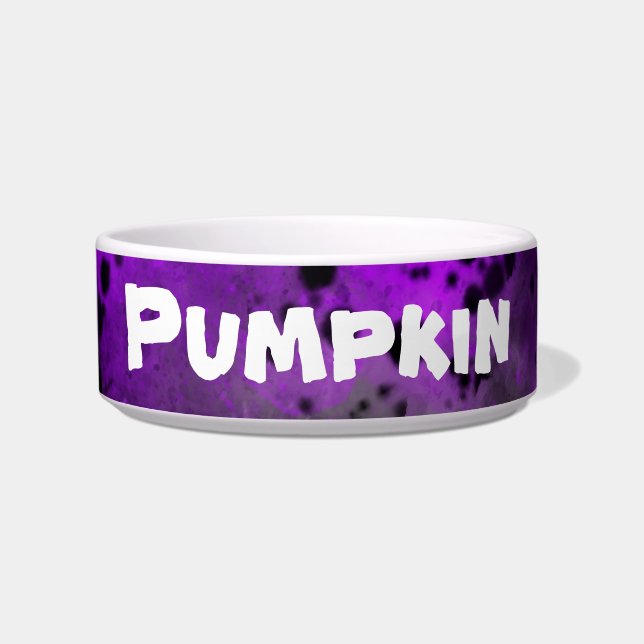 Spray Paint Splatter Effect Ceramic Pet Bowl (Front)