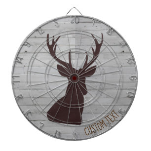 Spray Painted Deer on Faux White Wood Dartboard