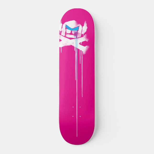 Spray Swede Drips - Magenta / Cyan Skateboard (Front)