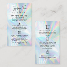 Spray Tan Aftercare Card