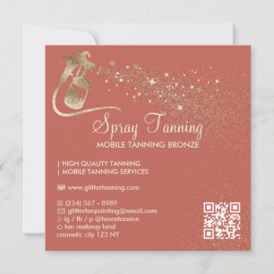 Spray Tan Aftercare Instruction Tips Bronze QR Invitation