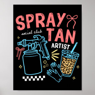 Spray Tan Artist Tech Retro Beauty Tanning Salon Poster