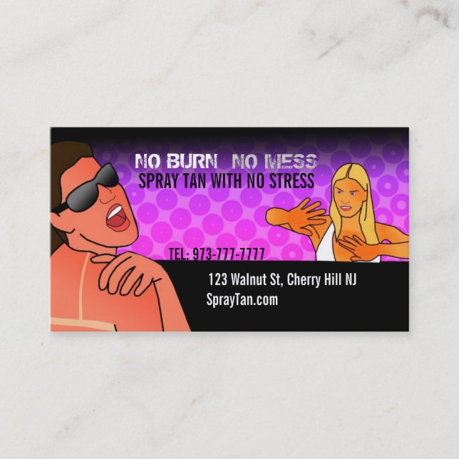 Spray Tan business cards (Front)