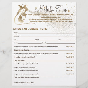 Spray Tan Business Planner Consent Form Flyer