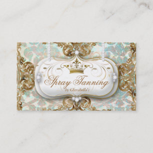 Spray Tan Elegant Crown Damask Jewellery Business Card