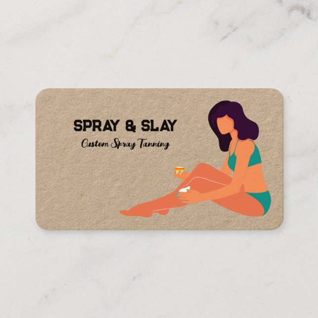 Spray Tan Kraft Business Card (Front)
