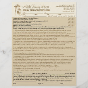 Spray Tan Liability Waiver Form Beige Flyer