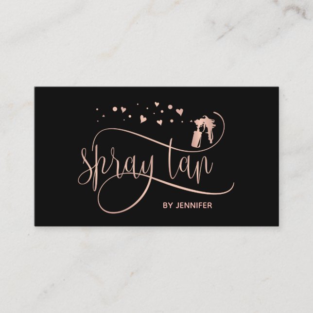 Spray Tan machine mobile tanning studio hearts Business Card (Front)