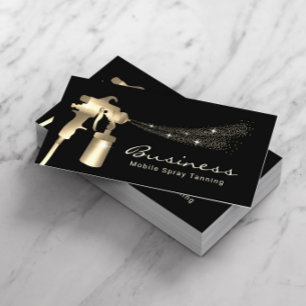 Spray Tan Modern Gold Mobile Tanning Business Card