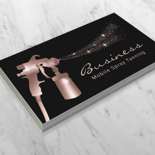 Spray Tan Modern Rose Gold Mobile Tanning  Business Card