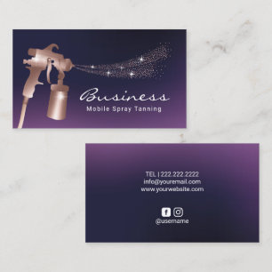 Spray Tan Purple & Rose Gold Mobile Tanning  Business Card