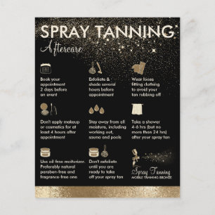Spray Tanning Bronze Body Paint Aftercare Tips Flyer