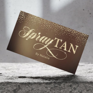 Spray Tanning Modern Gold Typography Business Card