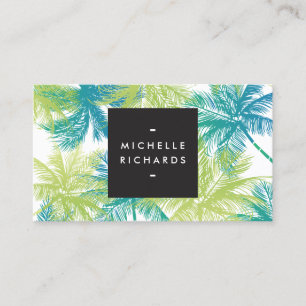 Spray Tanning Salon Blue/Green Palms Business Card