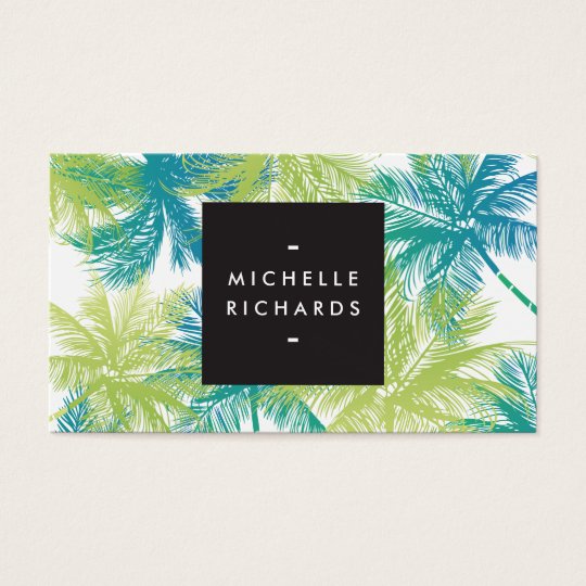 Spray Tanning Salon Blue Green Palms Business Card