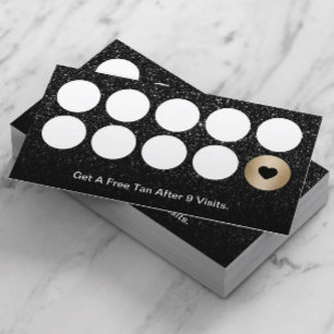 Spray Tanning Salon Modern Black Glitter Loyalty
