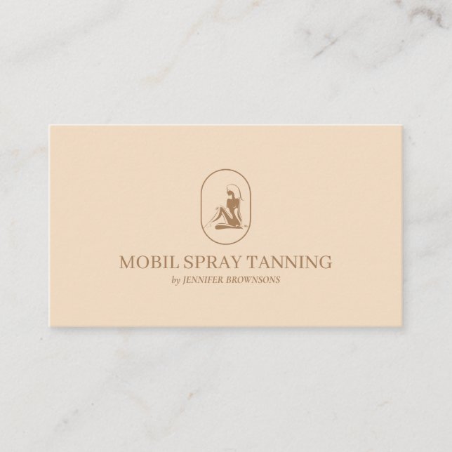 Spray Tanning woman Boho Body Skincare Business Card (Front)