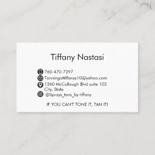 SPRAY TANS BUSINESS CARD