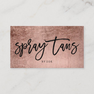 Spray tans logo black elegant rose gold typography business card