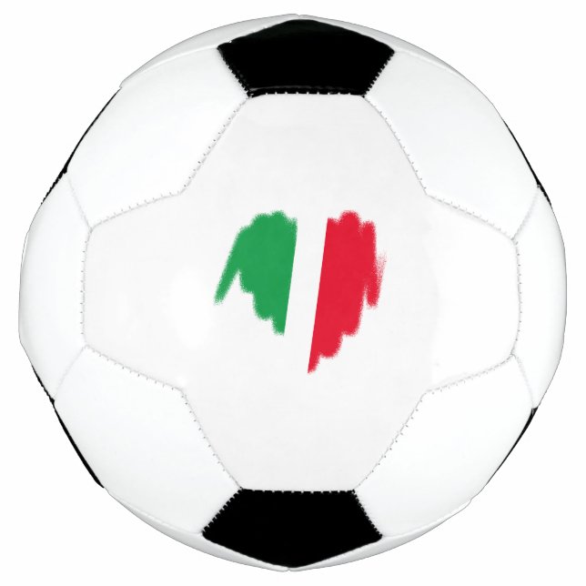Sprayed Italian Flag Graffiti Heart Graphic Soccer Ball (Front)