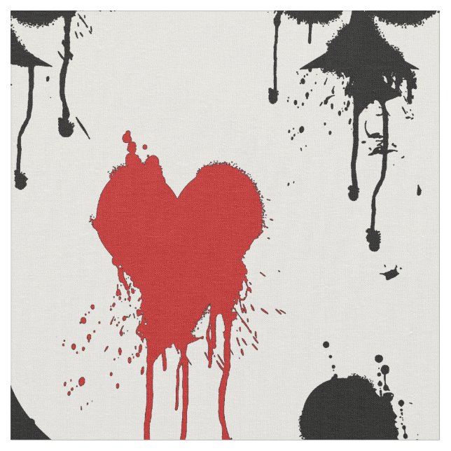 Sprayed Playing Card Suits Fabric (Close Up)