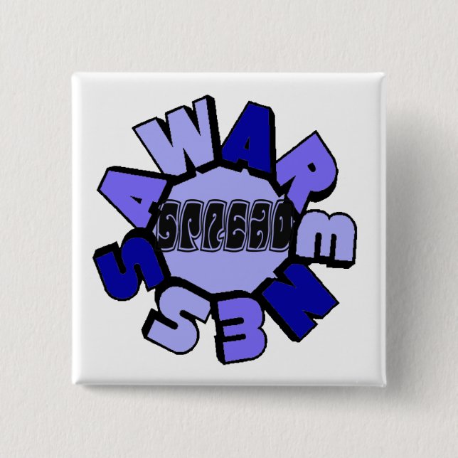 Spread Awareness (white) Button (Front)