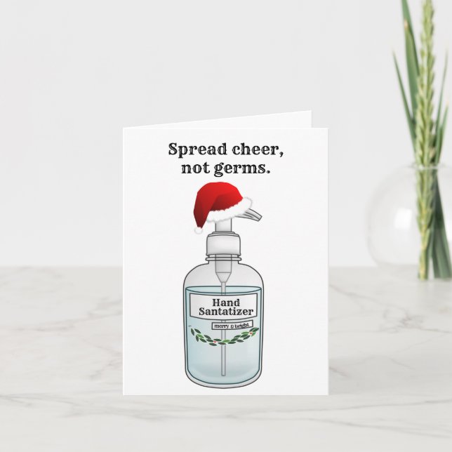 Spread Cheer Not Germs Hand Sanitizer Card (Front)