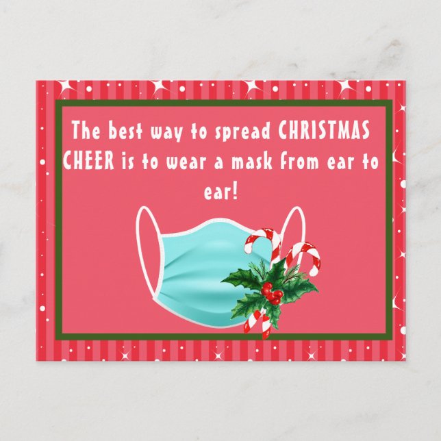 Spread Christmas Cheer Mask Postcard (Front)