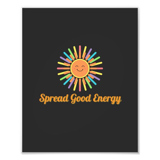 Spread Good Energy | Positive Retro Design Photo Print (Front)