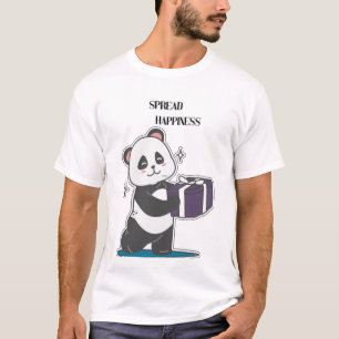 Spread Happiness Cute Panda Inspirational T-Shirt