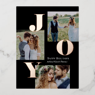 Spread Joy Editable Colour Foil Holiday Postcard