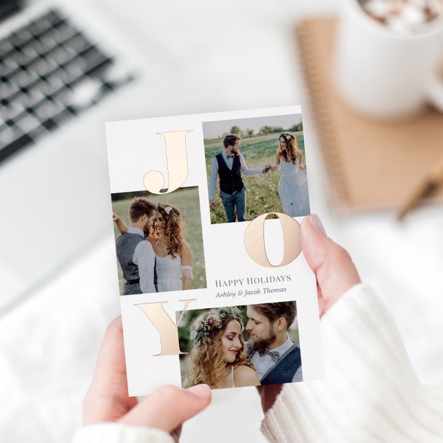 Spread Joy Foil Holiday Card Editable Colour (Creator Uploaded)