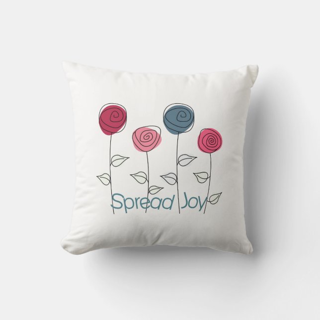 spread joy inspirational roses cushion (Front)