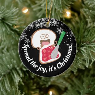 Spread joy jelly sandwich personalized Christmas Ceramic Ornament