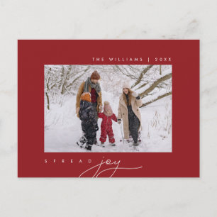 Spread Joy, Merry Christmas Greeting, Family Photo Postcard
