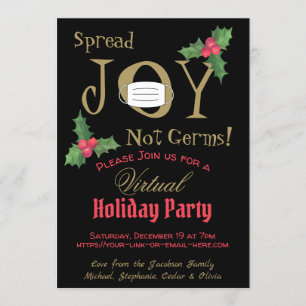 Spread Joy Not Germs Virtual Holiday Party Invitation